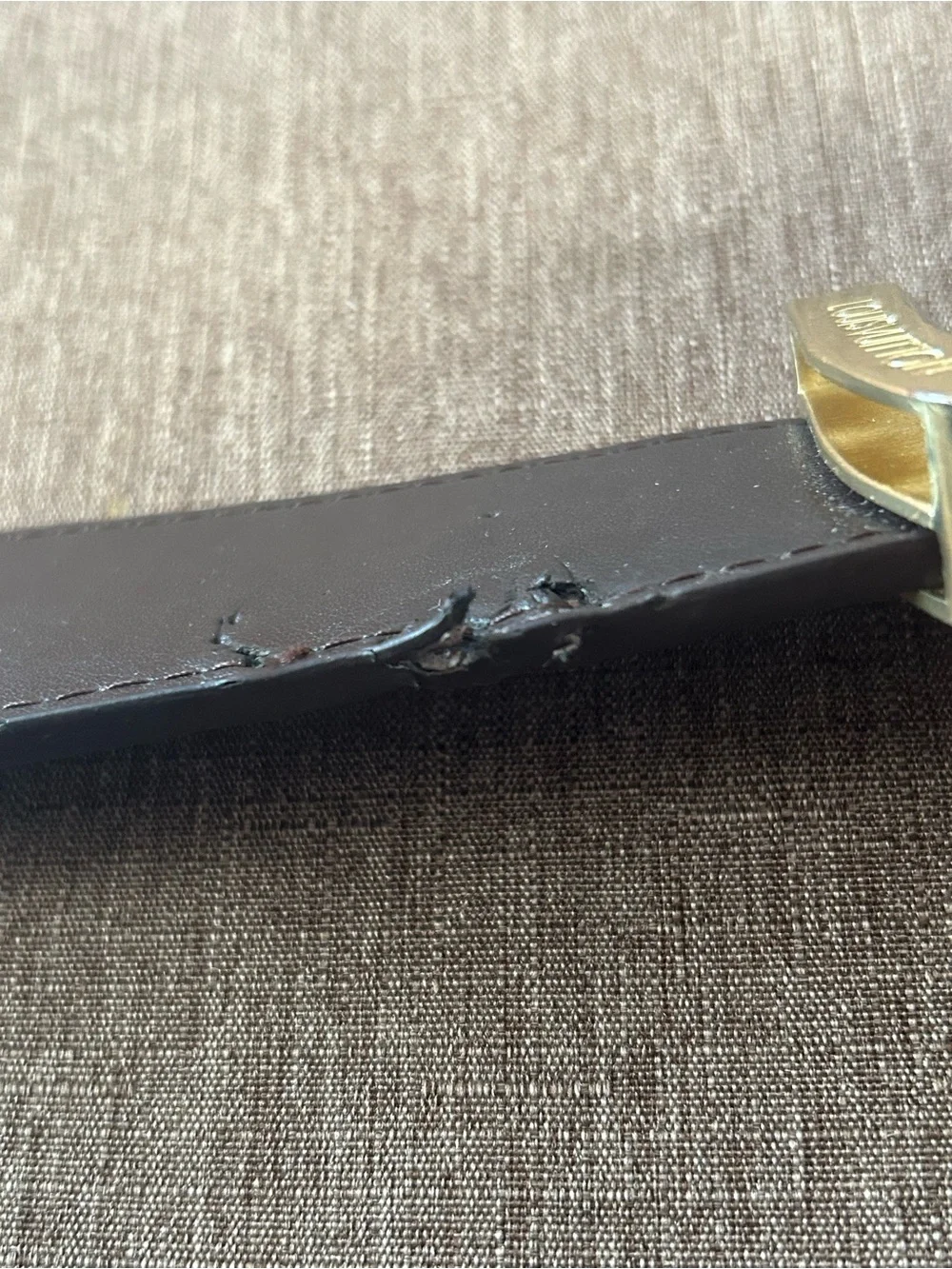 Louis Vuitton Brown Damier Canvas LV Logo Belt